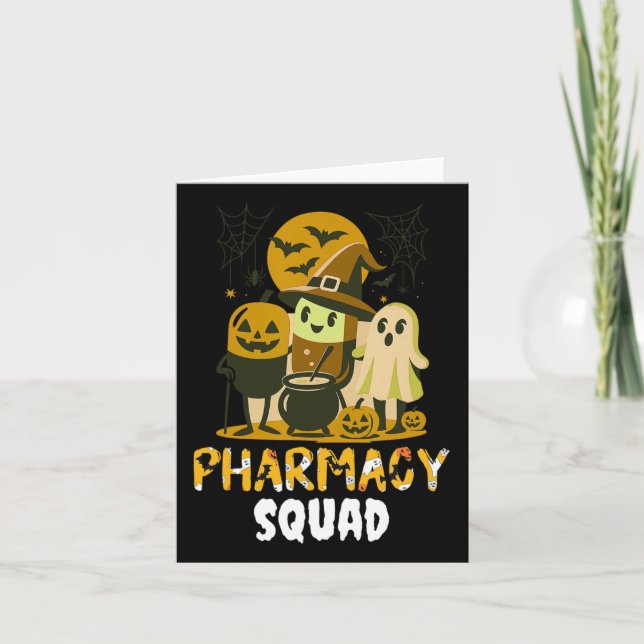 Tarjeta Farmacia de Halloween Escuadrón de almohadillas Fa (Anverso)