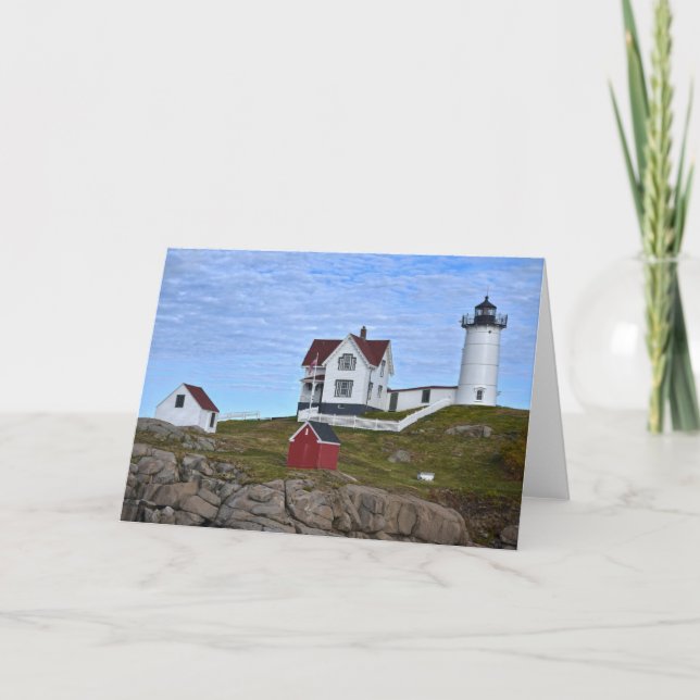 Tarjeta Faro Cape Neddick, York, Maine (Anverso)