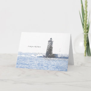 Tarjeta Faro Costero y Tema Náutico del Océano Atlántico