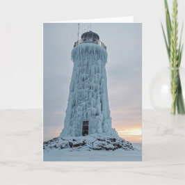 Tarjeta Faro cubierto de hielo