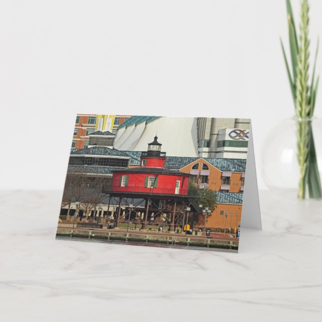 Tarjeta Faro de Baltimore Inner Harbour Seven pies (7 pies (Anverso)