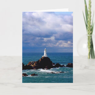 Tarjeta Faro de Corbiere en marea alta
