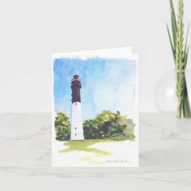 Tarjeta Faro de la isla de la caza Notecard (Anverso)