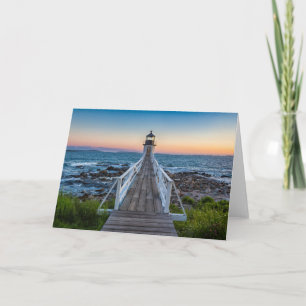 Tarjeta Faro de Marshall Point al atardecer