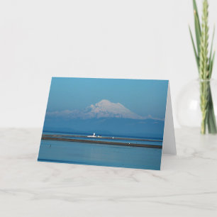 Tarjeta Faro de Mount Baker y Dungeness - Frameable