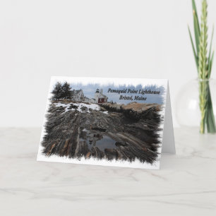 Tarjeta Faro de Pemaquid Point en Bristol, Maine
