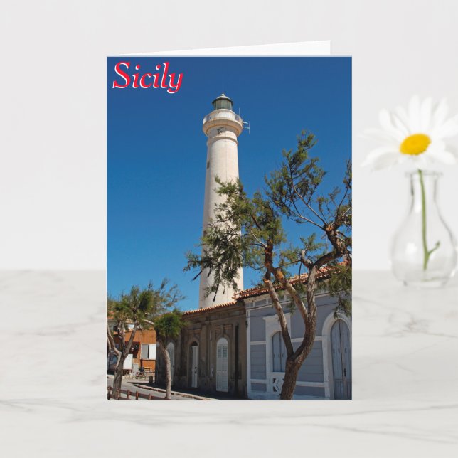 Tarjeta Faro de Punta Secca, Sicilia, Italia (Planta pequeña)