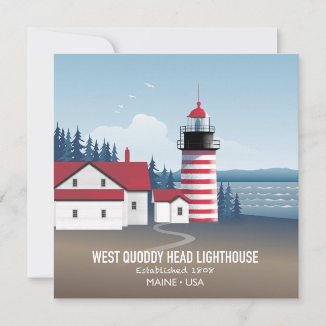 Tarjeta Faro de West Quoddy Head (Anverso)