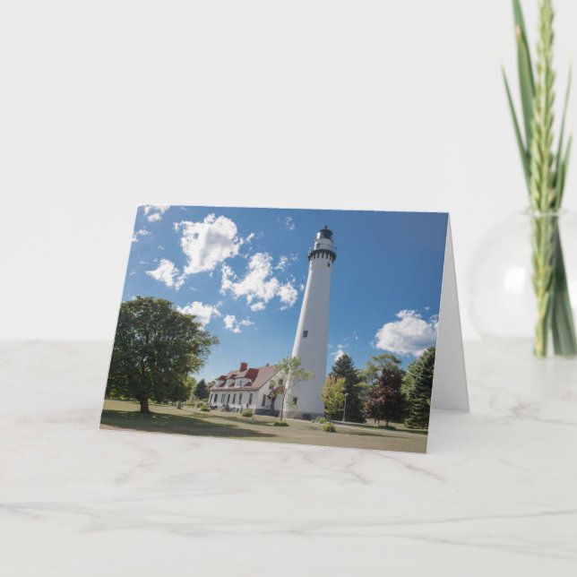 Tarjeta Faro de Wind Point Racine Notecard (Anverso)