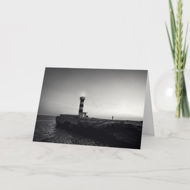 Tarjeta Faro en la puesta del sol (Anverso)