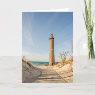 Tarjeta Faro Little Sable Point en el lago Michigan