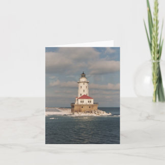 Tarjeta Faro Notecards del lago Michigan