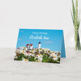 Tarjeta Faro nubble Mainthouse de verano náutico