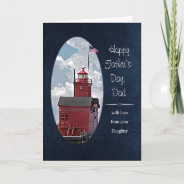 Tarjeta Faro rojo para papá (Anverso)