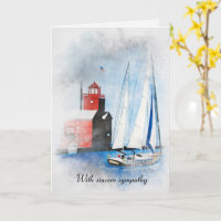 Faro Rojo y pintura en barco de vela