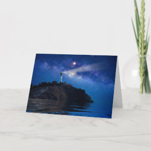 Tarjeta Faros   Faro nocturno estrellado
