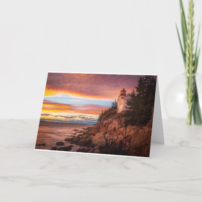 Tarjeta Faros | Parque nacional Acadia Maine (Anverso)
