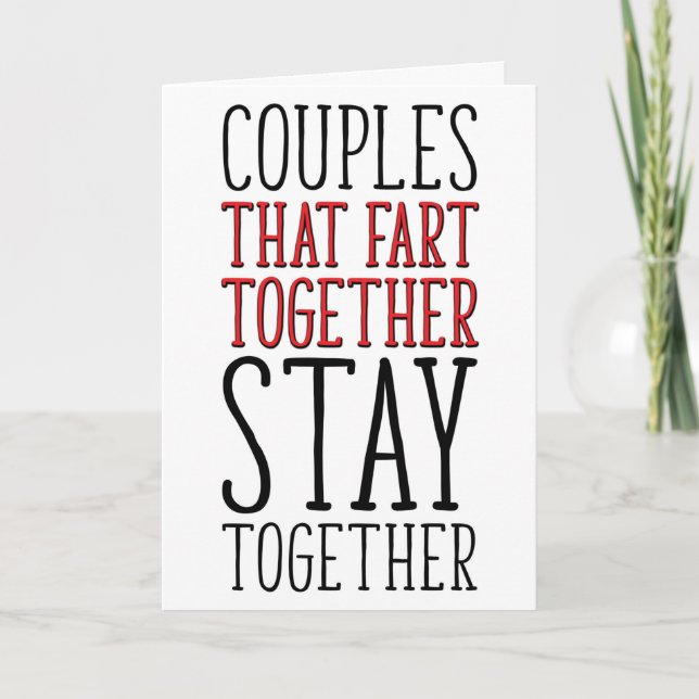 Tarjeta Fart, Stay Together, Aniversario divertido, San Va (Anverso)