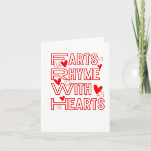 Tarjeta Farts Rhyme with Hearts Love