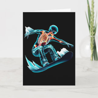 Tarjeta Fascinating Skeleton Snowboarding Style
