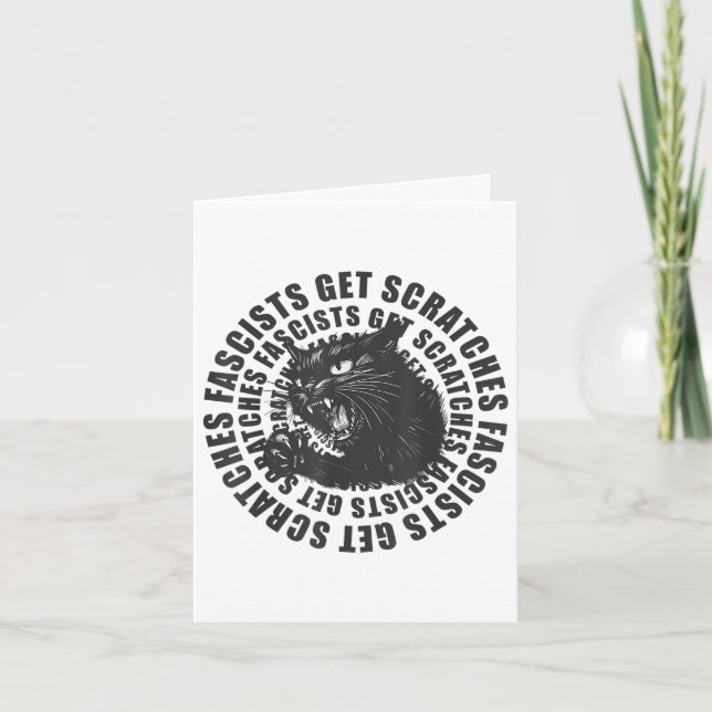 Tarjeta Fascistas de gato negro se burlan de meme de gato (Anverso)