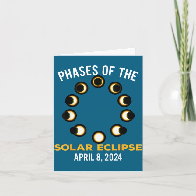 Tarjeta Fases de eclipse solar Ilustración de eclipse sola (Anverso)