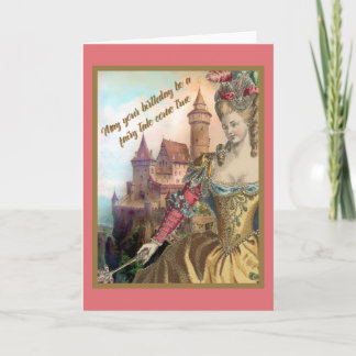 Tarjeta Fashion francés vintage y cumpleaños del castillo