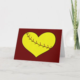 Tarjeta Fastpitch Softball Heart