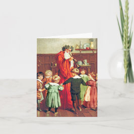 Tarjeta Father Christmas Blowing The Horn