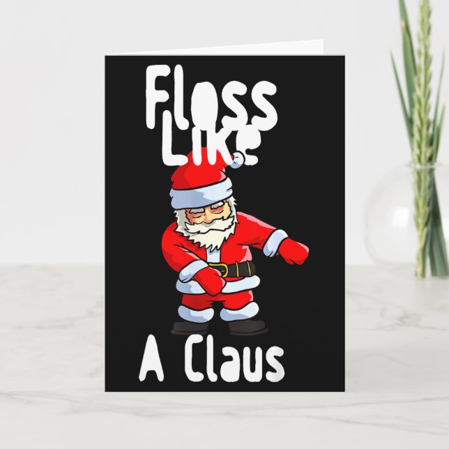 Tarjeta Father Christmas Floss Like A Claus Funny Santa Ug (Anverso)