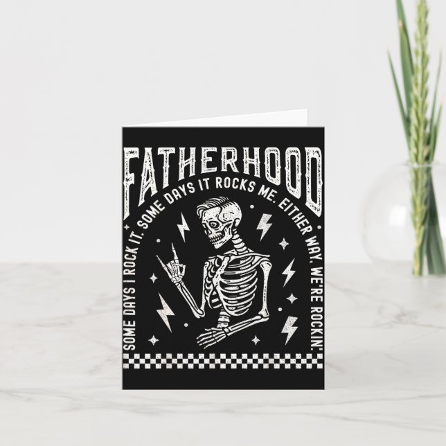 Tarjeta Fatherhood Some Days I Rock It Skeleton Dad Tour F (Anverso)