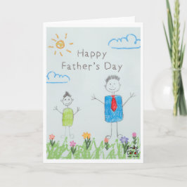Tarjeta Father's Day - Boy's Drawing