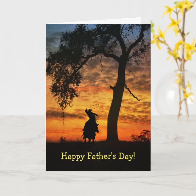 Tarjeta Father's Day Country Western Happy Trails (flor amarilla)