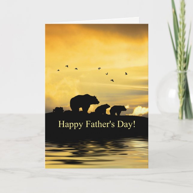 Tarjeta Father's Day Cute Bears for Papa Bear (Anverso)