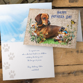 Tarjeta Fathers Day Dachshund Custom Message