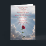 Tarjeta Fathers Day Loss of Husband Remembrance<br><div class="desc">In remembrance of a late husband on Father’s Day,  a single rose reaches toward the heavens,  accompanied by a heartfelt spiritual poem filled with loving thoughts.</div>