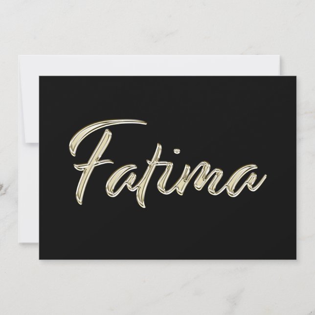 Tarjeta Fatima white gold Handwriting Karte (Anverso)
