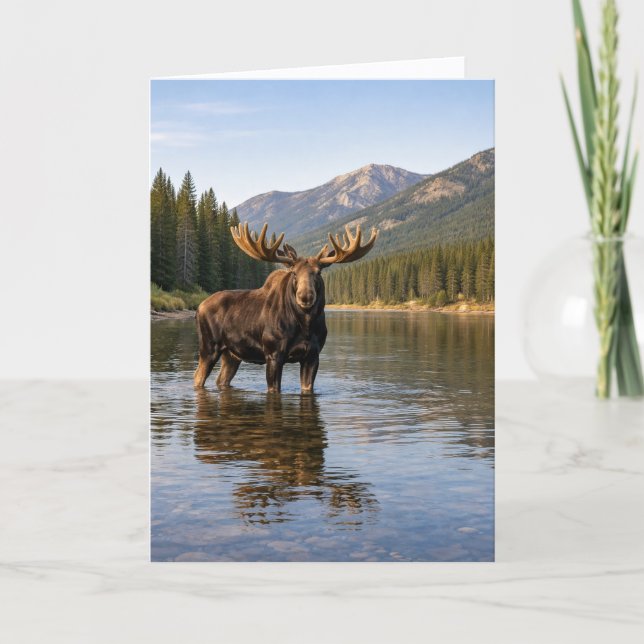Tarjeta Fauna silvestre Río Moose Mountain (Anverso)