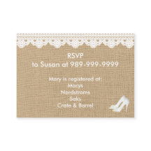 Tarjeta Faux Burlap and Lace Enclosure