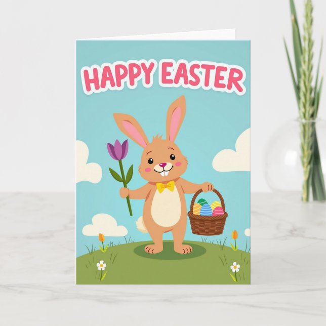 Tarjeta Faux Gold Bunny Springtime Card (Anverso)