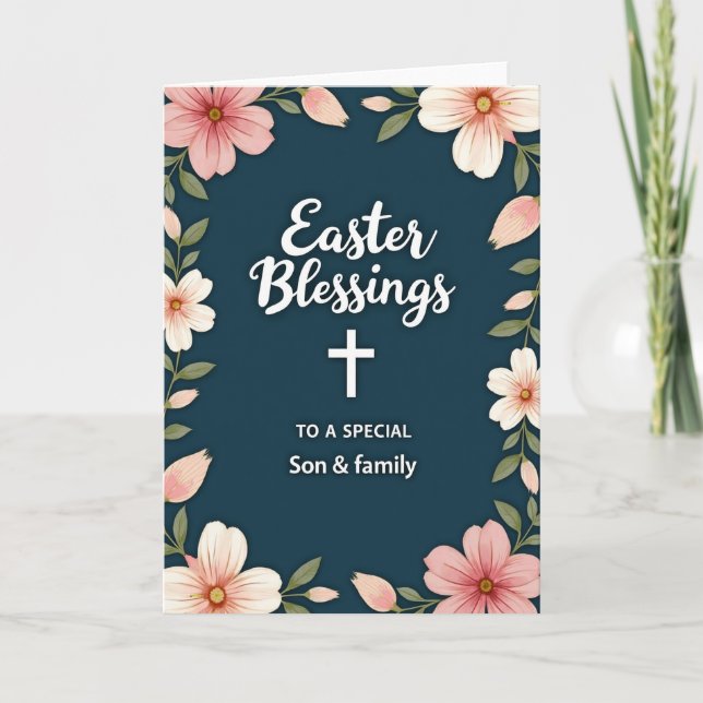 Tarjeta Faux Gold Easter Blessings Card (Anverso)