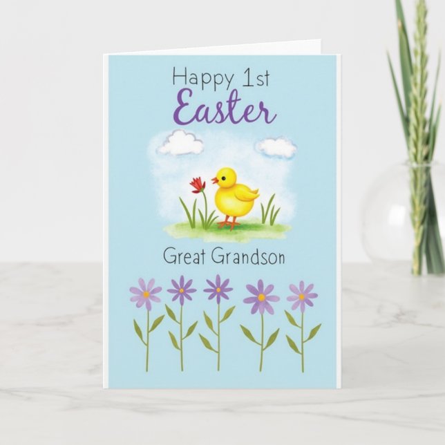 Tarjeta Faux Gold Easter Great Grandson Card (Anverso)