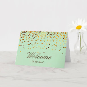 Tarjeta Faux Gold Foil Confetti Elegant Sparkles Welcome