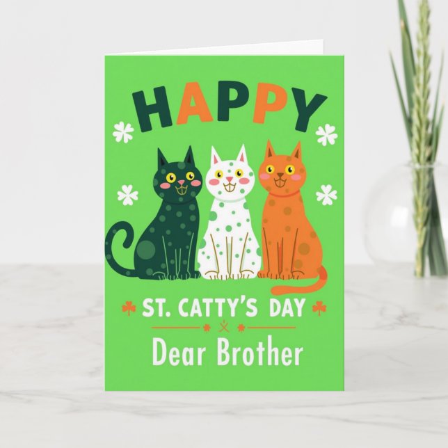 Tarjeta Faux Gold Foil Happy Cats Card (Anverso)