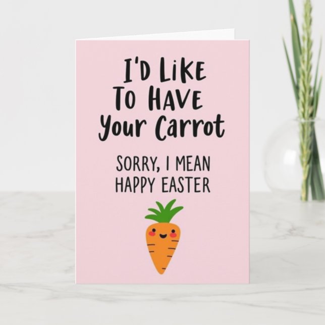 Tarjeta Faux Gold Happy Easter Carrot Card (Anverso)