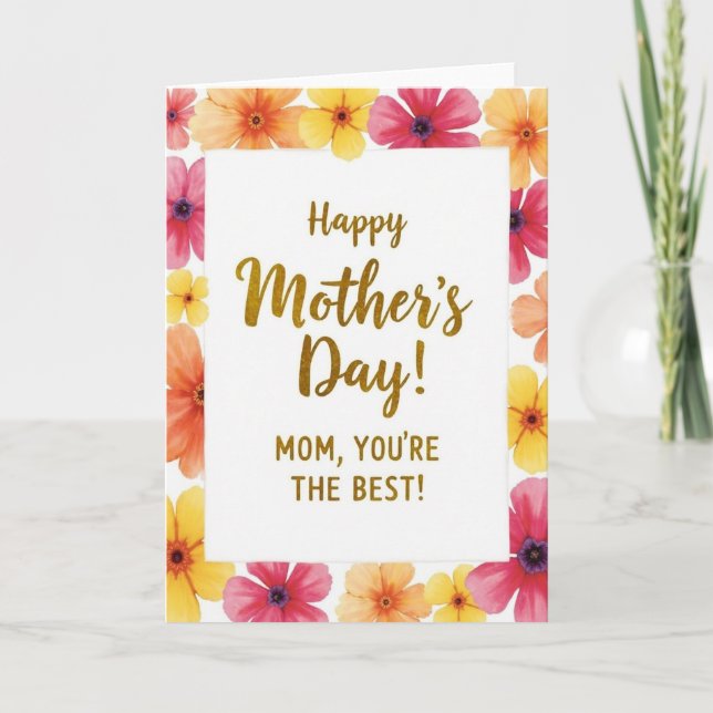 Tarjeta Faux Gold Happy Mothers Day Card (Anverso)
