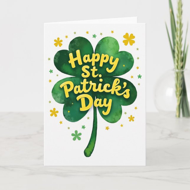 Tarjeta Faux Gold Happy St Patricks Day Card (Anverso)