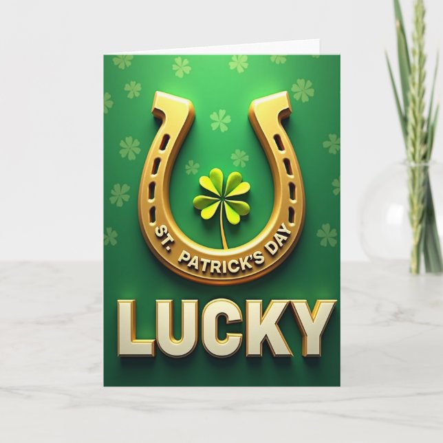 Tarjeta Faux Gold Lucky St Patricks Card (Anverso)