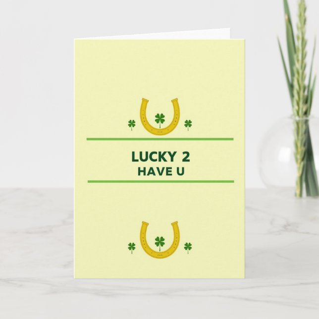 Tarjeta Faux Gold Lucky To Have You Card (Anverso)