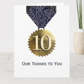 Tarjeta Faux gold seal universal employee anniversary